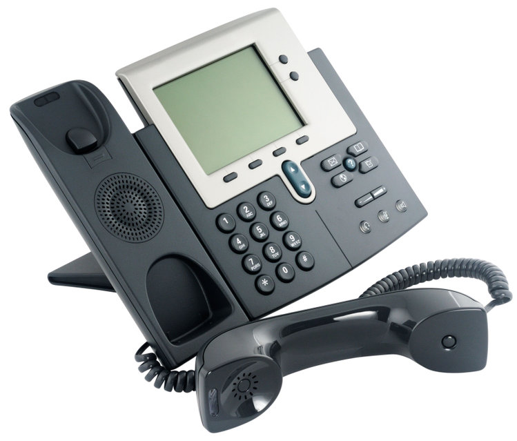 Office Digital Telephone Set, Off Hook, Isolated On White