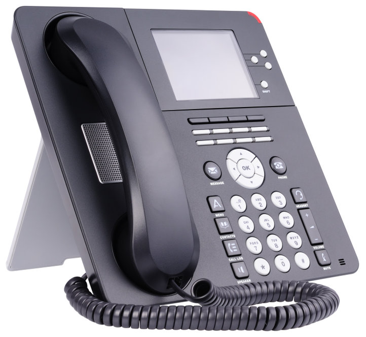 Office Ip Telephone Set With Lcd Isolated On The White